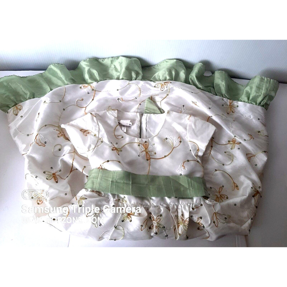 Vintage Tip Top USA Kids Girls 6 Dress Ivy Sage 9202 Embroidered Sequins Ruffles - Picture 10 of 10